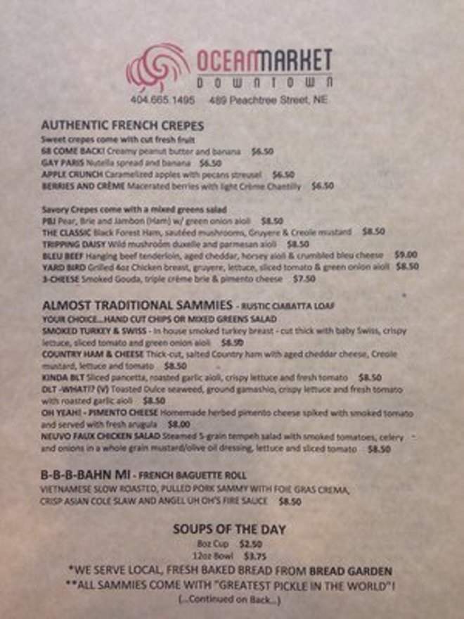 Ocean Market - Atlanta, GA menu_pic