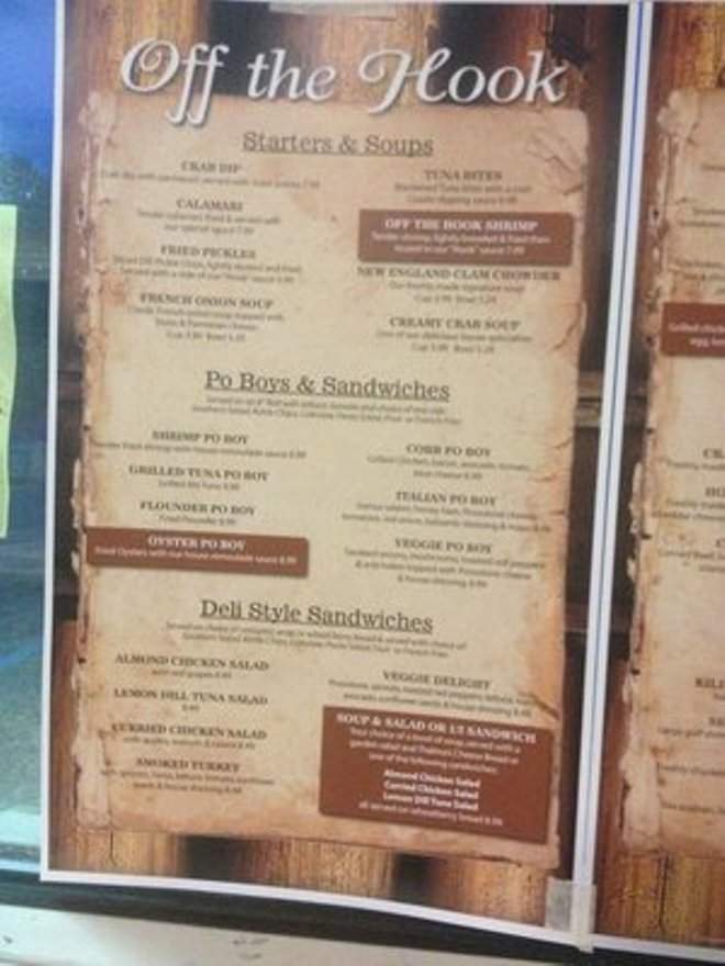 Off the Hook - Hayes, VA menu_pic