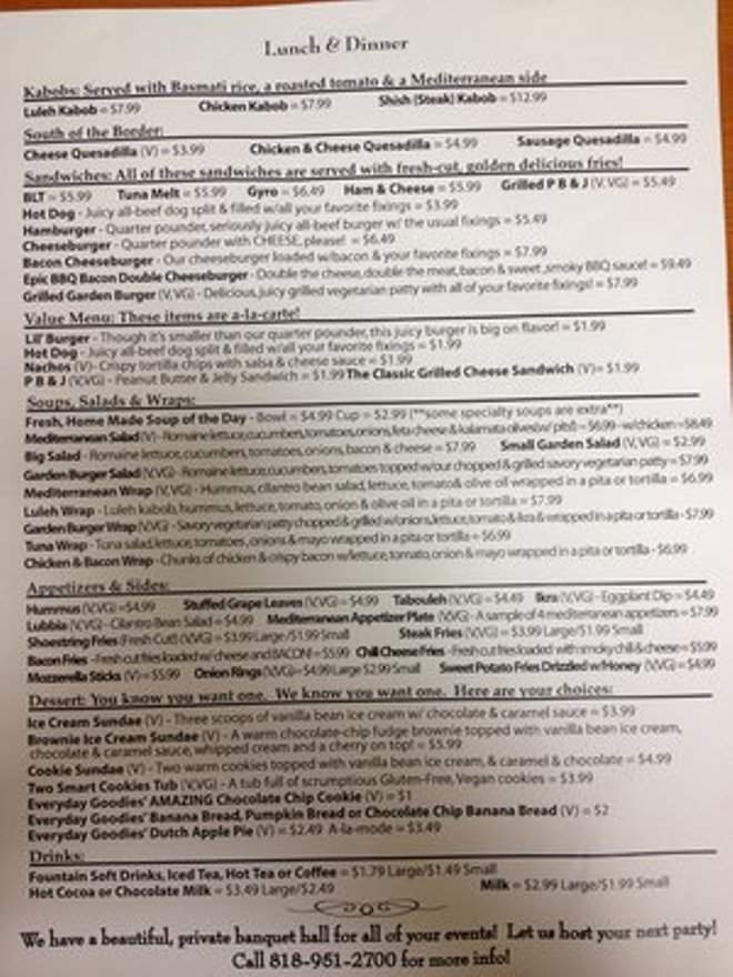 Olde Town's Comfort & Joy Cafe - Tujunga, CA menu_pic