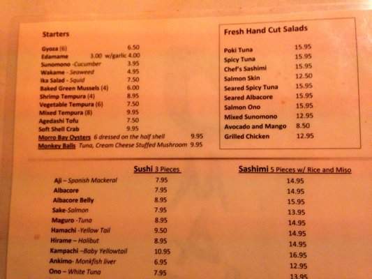Omakase - Orcutt, CA menu_pic