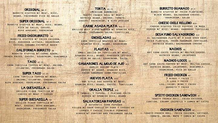 Oralia's Kitchen - El Cerrito, CA menu_pic