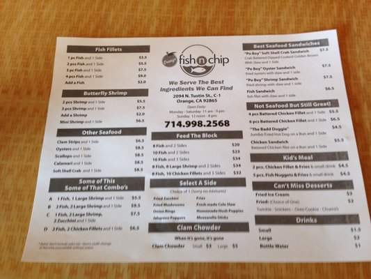 Orange Fish N Chip - Orange, CA menu_pic