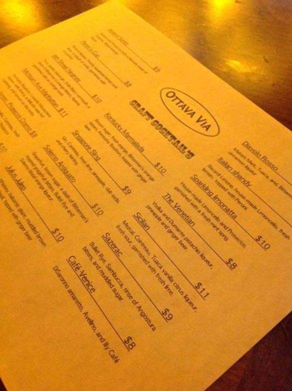 Ottava Via - Detroit, MI menu_pic