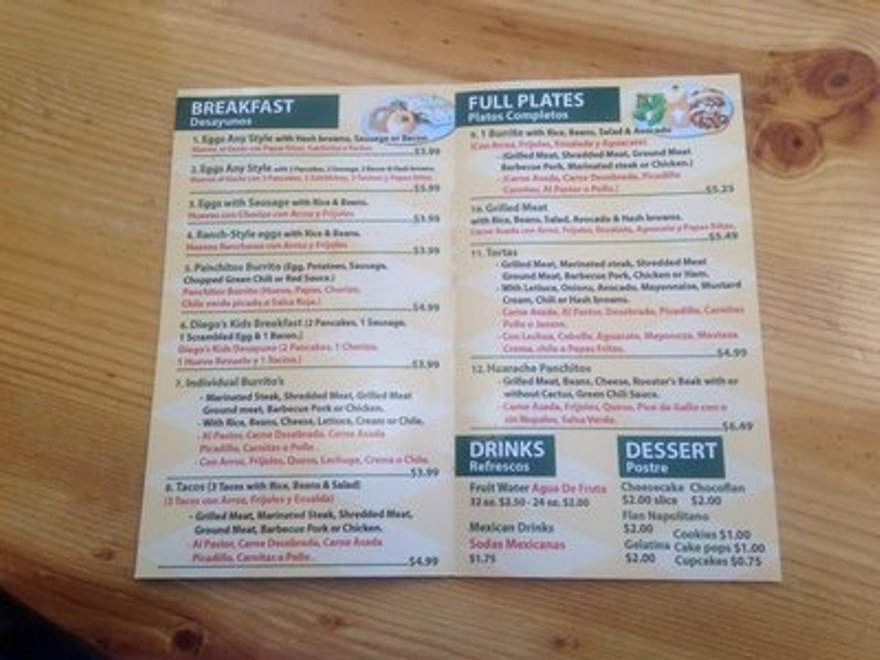 Panchito's - Albuquerque, NM menu_pic