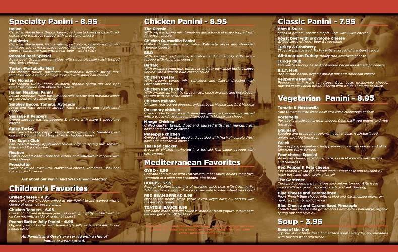 Panini Grill - Miami, FL menu_pic