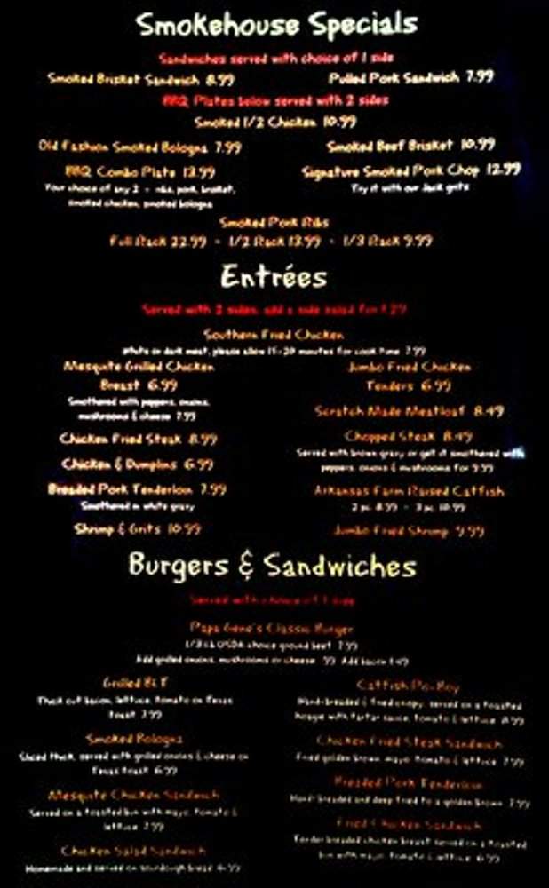 Papa Gene's - Harrison, AR menu_pic