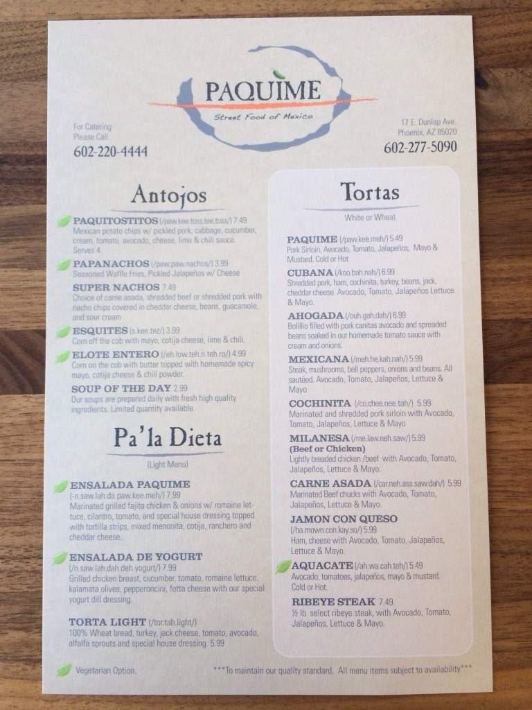 /380222619/Paquime-Street-Food-of-Mexico-Menu-Phoenix-AZ - Phoenix, AZ