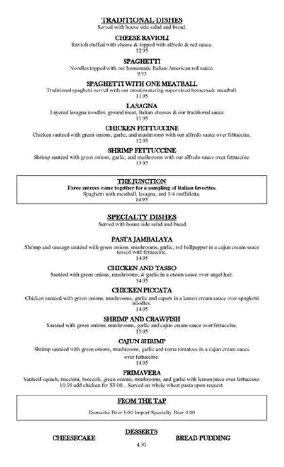 Pasta Junction - Brookhaven, MS menu_pic