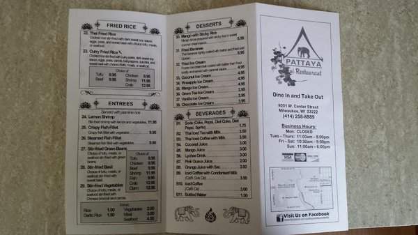Pattaya Thai - Milwaukee, WI menu_pic