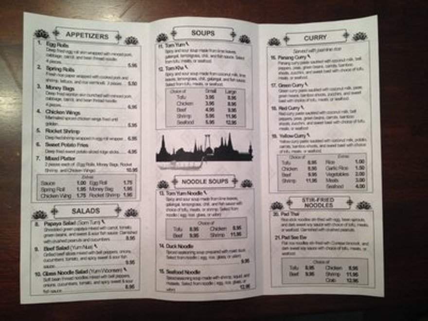 Pattaya Thai - Milwaukee, WI menu_pic