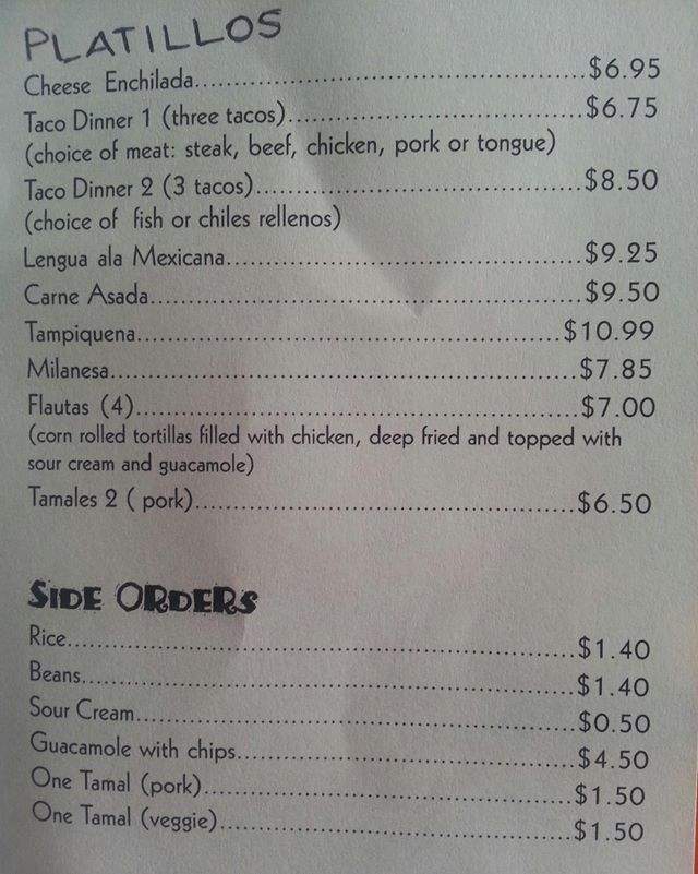 Paul's Burrito Express - Barrington, IL menu_pic