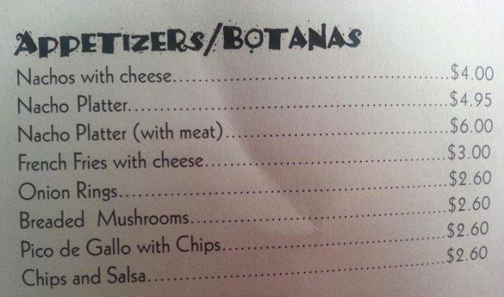 Paul's Burrito Express - Barrington, IL menu_pic
