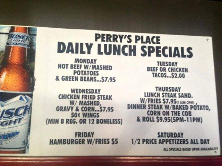 Perrys Place - Omaha, NE menu_pic