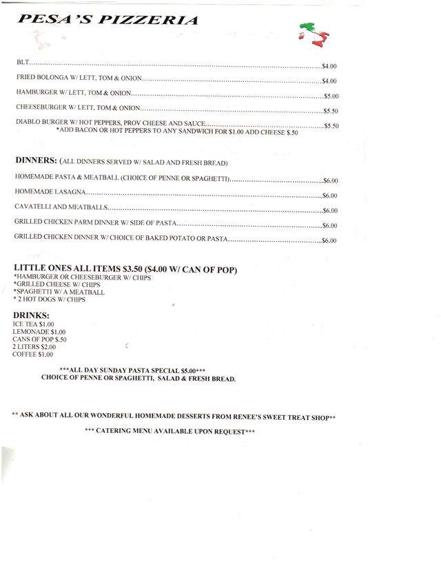 Pesa's Pizzeria - Niles, OH menu_pic
