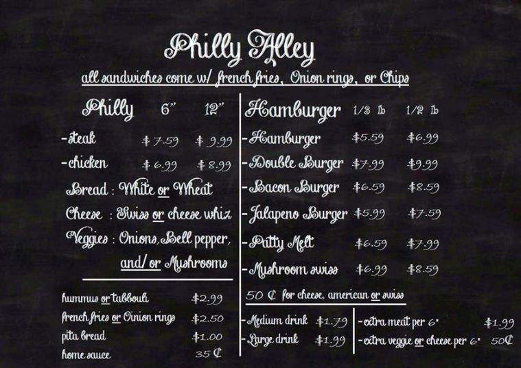 Philly Alley - Tulsa, OK menu_pic