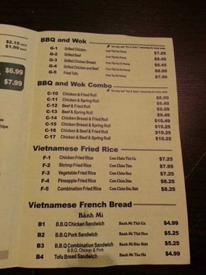 Pho Banh Mi - Redmond, WA menu_pic