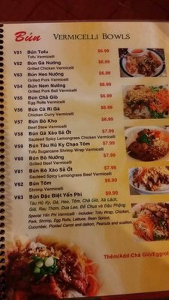 Pho Yen Phi - Coppell, TX menu_pic