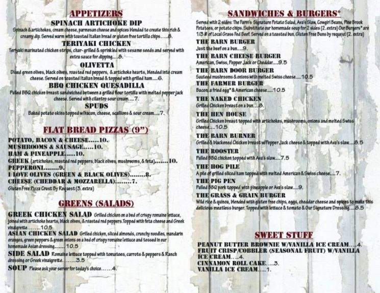 Pine Brook Farms - Spooner, WI menu_pic