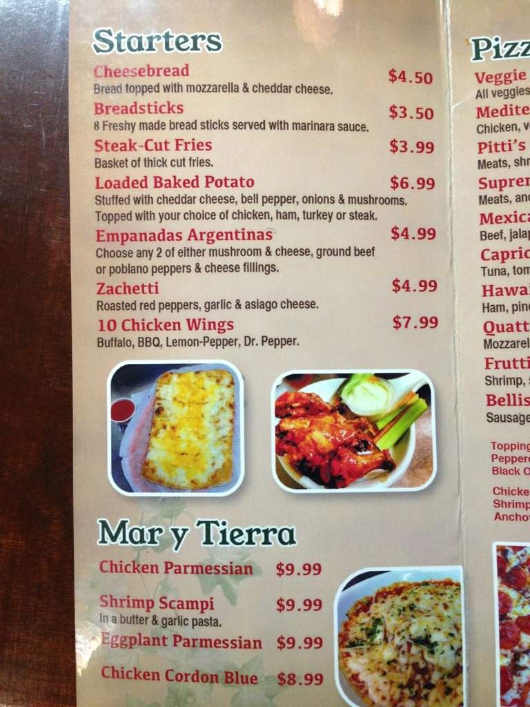 Pitti's Italian - Brownsville, TX menu_pic