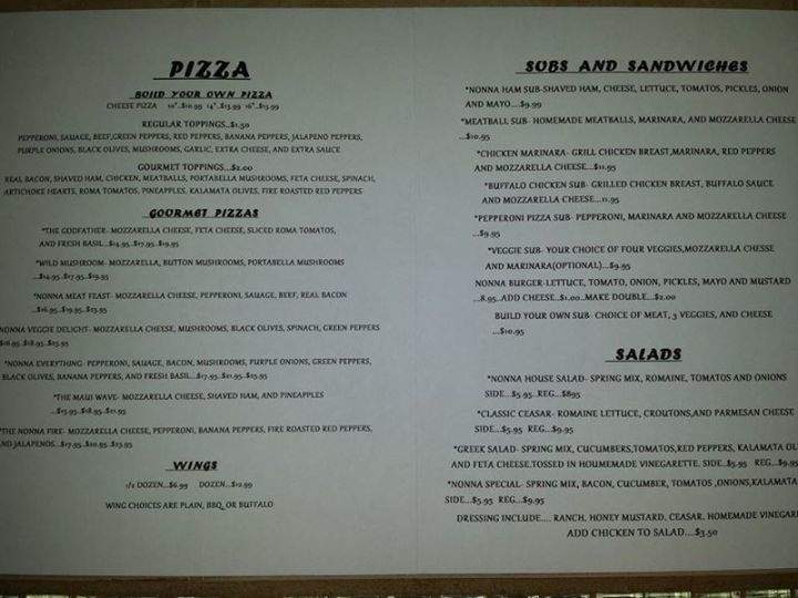 Pizza Nona - Santa Rosa Beach, FL menu_pic