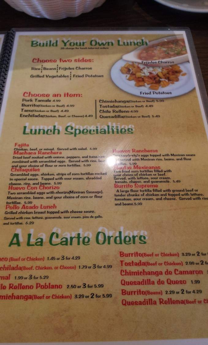 Playa Azul - Conway, AR menu_pic