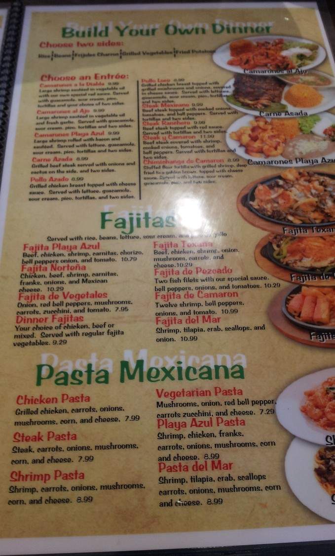 Playa Azul - Conway, AR menu_pic