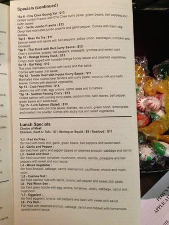 Ploy's Thai Food - Portland, OR menu_pic