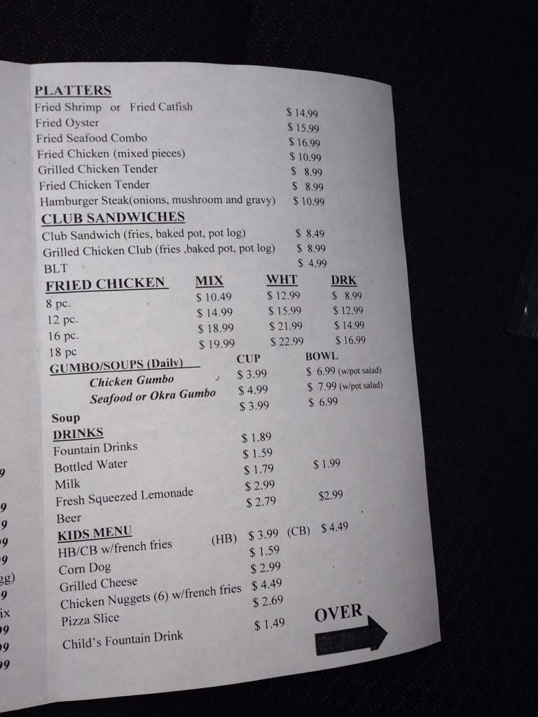 Port Side Cafe - Golden Meadow, LA menu_pic