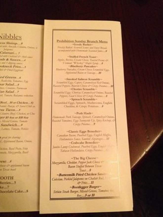 Prohibition - Dallas, TX menu_pic