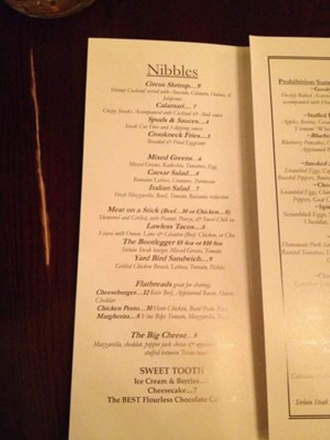 Prohibition - Dallas, TX menu_pic