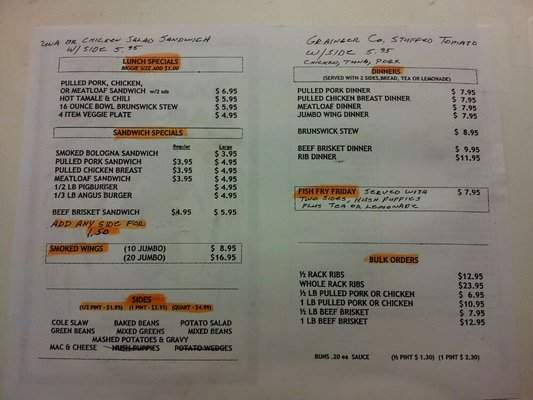 Pup's Pit BBQ - Knoxville, TN menu_pic