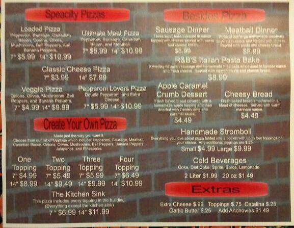 R&B Brick oven Pizza - Saucier, MS menu_pic