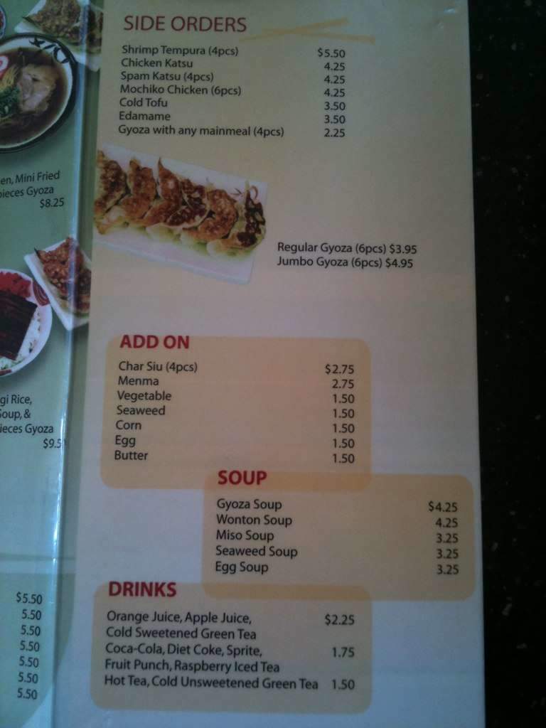 Ramen Ya - Honolulu, HI menu_pic