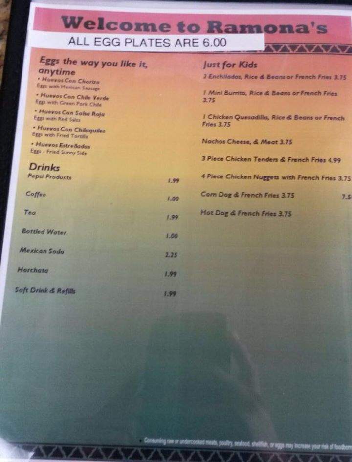 Ramona's Authentic Mexican Restaurant - Broken Arrow, OK menu_pic