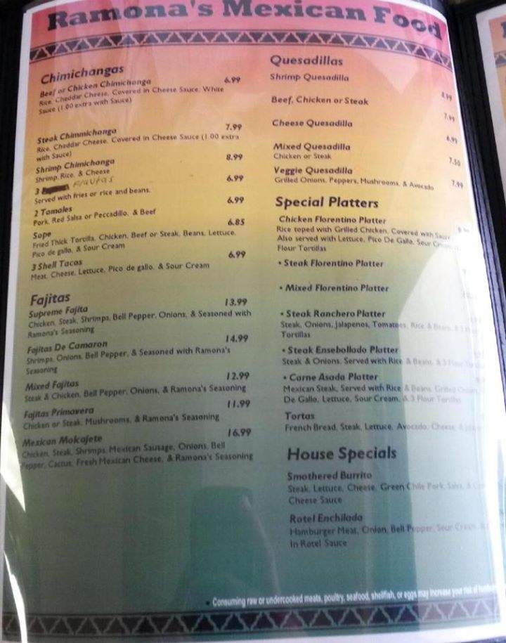 Ramona's Authentic Mexican Restaurant - Broken Arrow, OK menu_pic