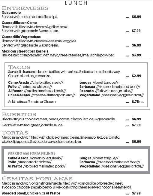 Raul's Maya del Sol - North Charleston, SC menu_pic
