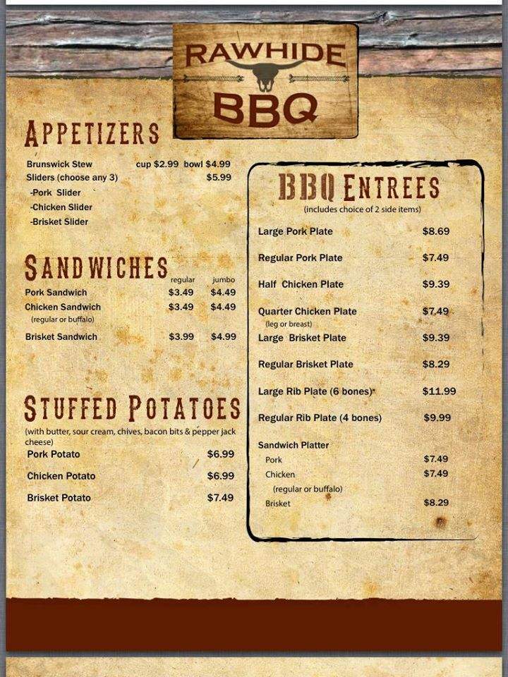 Rawhide BBQ - Decatur, AL menu_pic