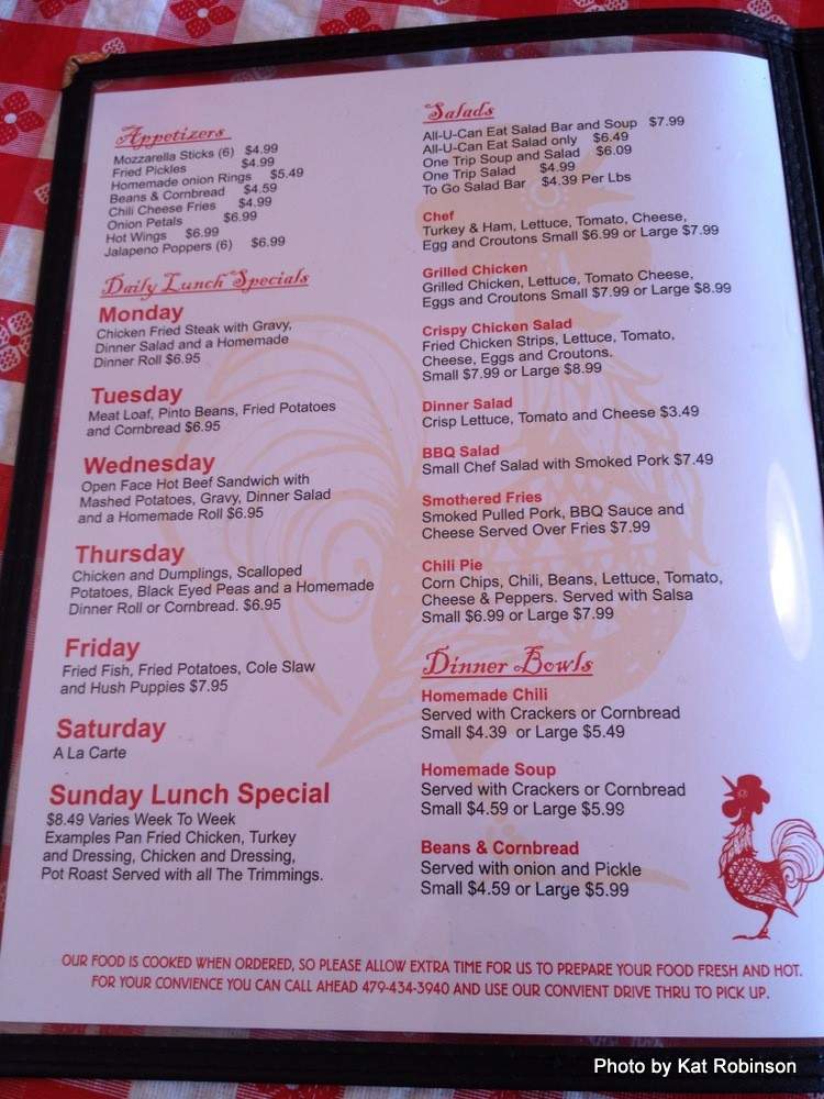 Red Rooster Bistro - Fort Smith, AR menu_pic