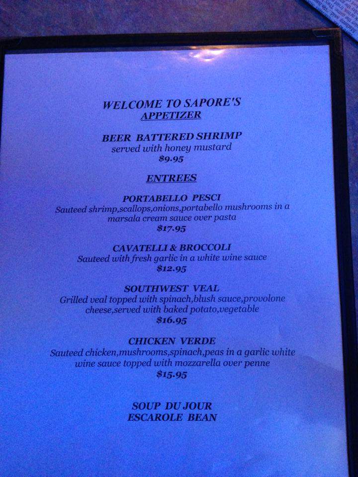 Restaurant Sapore - Lehighton, PA menu_pic