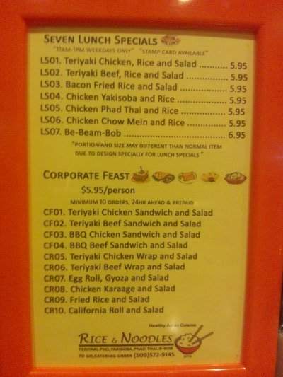 Rice & Noodles Asian - Pasco, WA menu_pic
