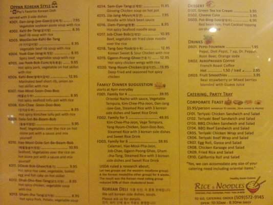 Rice & Noodles Asian - Pasco, WA menu_pic