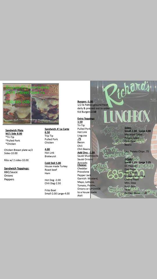 /380225393/Richards-Lunchbox-Menu-Tulare-CA - Tulare, CA