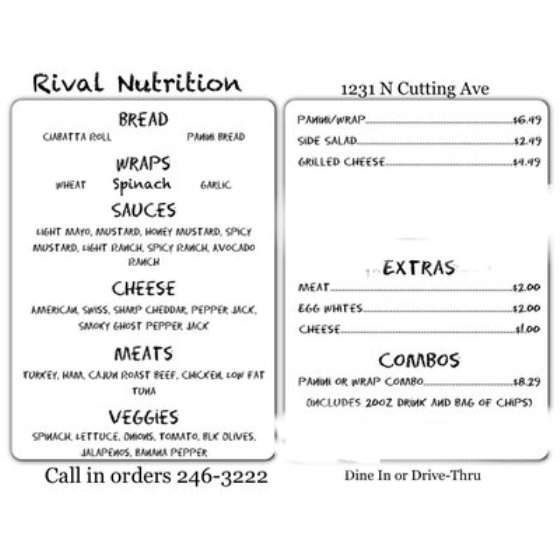 Rival Nutrition - Jennings, LA menu_pic