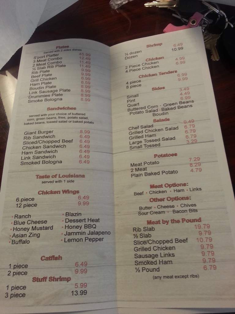 Roberson's Smoke House - Irving, TX menu_pic