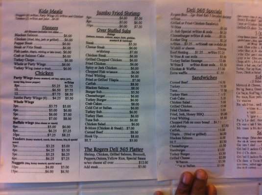 ROGERS deli 365 - Baltimore, MD menu_pic