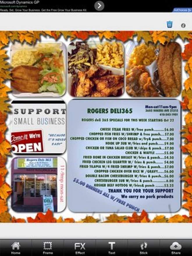 ROGERS deli 365 - Baltimore, MD menu_pic