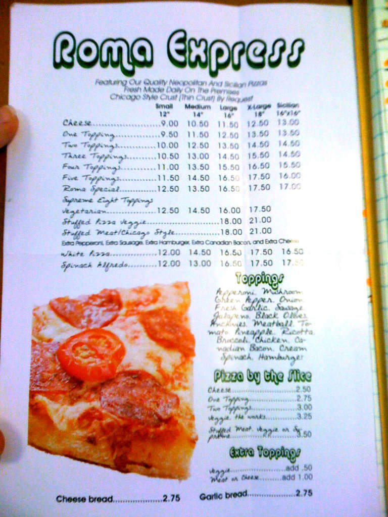 Roma Express - Dallas, TX menu_pic