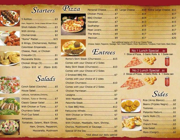 Romo's Cafe & Catering - Hialeah, FL menu_pic