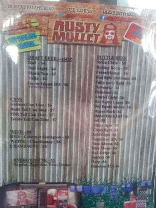 Rusty Mullet - Los Angeles, CA menu_pic