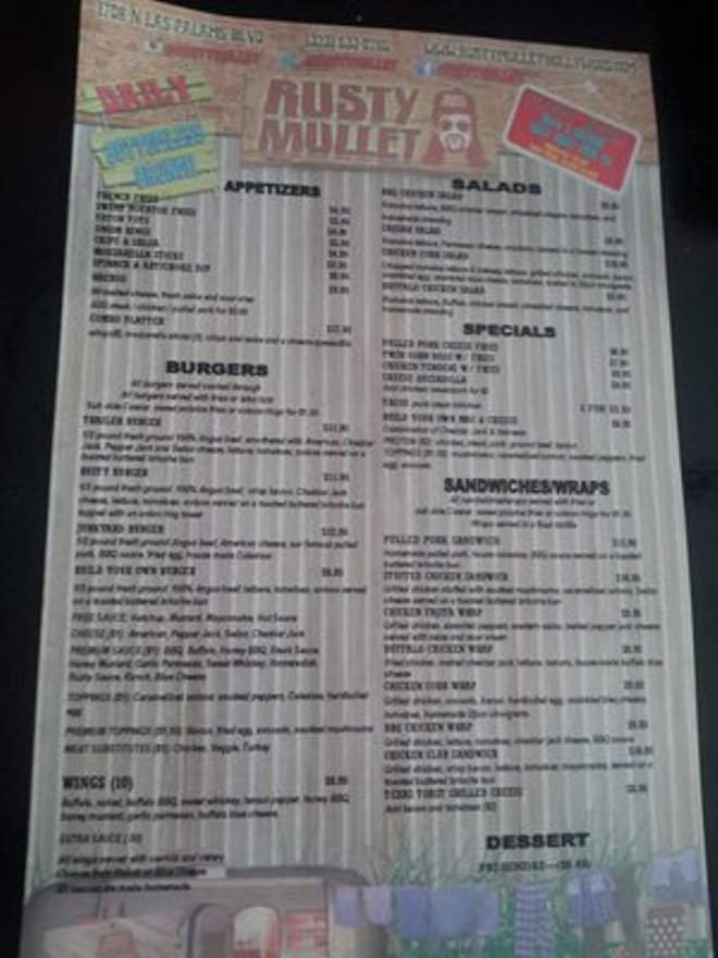 Rusty Mullet - Los Angeles, CA menu_pic